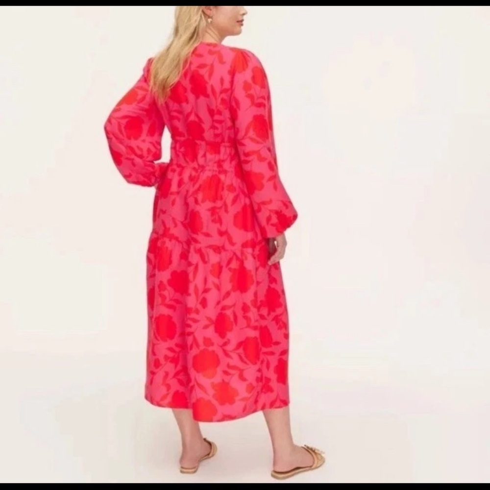 Women's Classic Rose Linen Long Sleeve Maxi Dress Kate Spade x Target L - Picture 2 of 2
